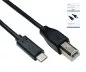 Preview: Cable USB tipo C a conector USB 2.0 B, negro, 3,00 m, caja DINIC (caja de cartón)